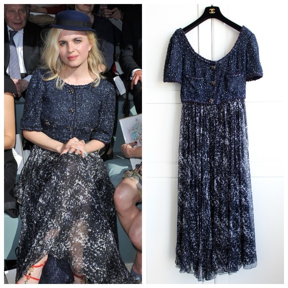 CHANEL Dresses & Skirts - $13600 Chanel S/S 2012 Starry Night Navy Fantasy Tweed Gripoix 12P Maxi Dress